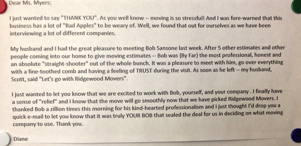 Here’s one of my personal favorites from the board. Bob is one of our newest employees, and we already have clients that love him!